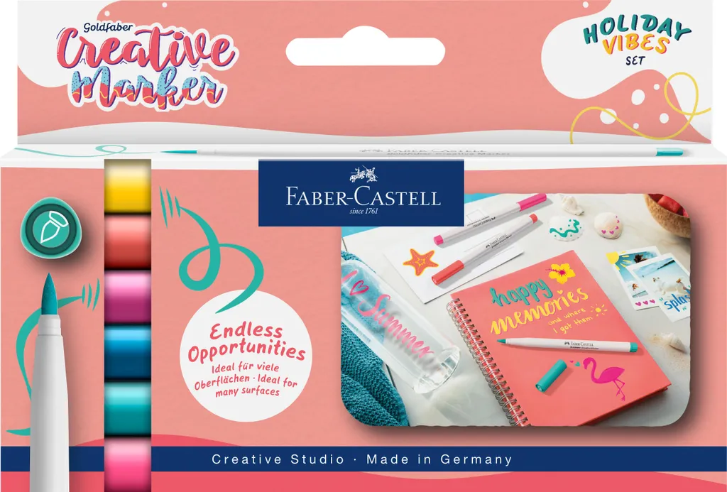 Set de 6 feutres pinceaux créatifs Faber-Castell Gofa Marker Holiday