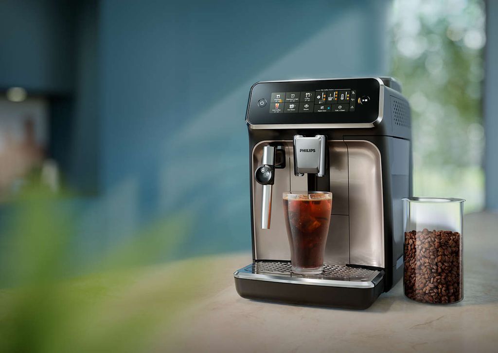 Machine à Café Super Automatique Philips EP3343/50 - 15 Bar - 230W - Réservoir 1,8L - Blanc Et Noir - Pour Espresso, Lungo, Etc.