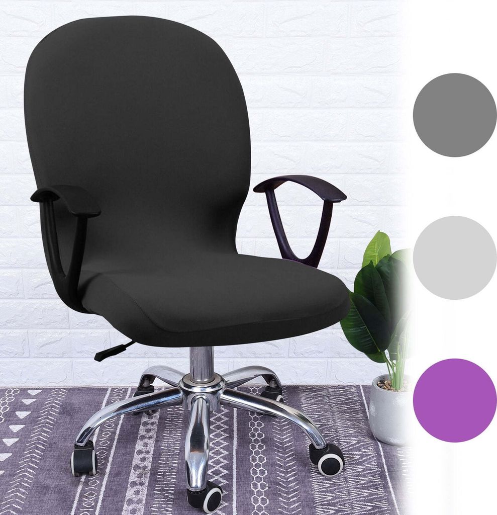 Stretch-Sitzbezüge für Büro-Computerstühle, abnehmbare, waschbare und staubdichte Sitzkissenschoner für Schreibtischstühle für Computerstüh...