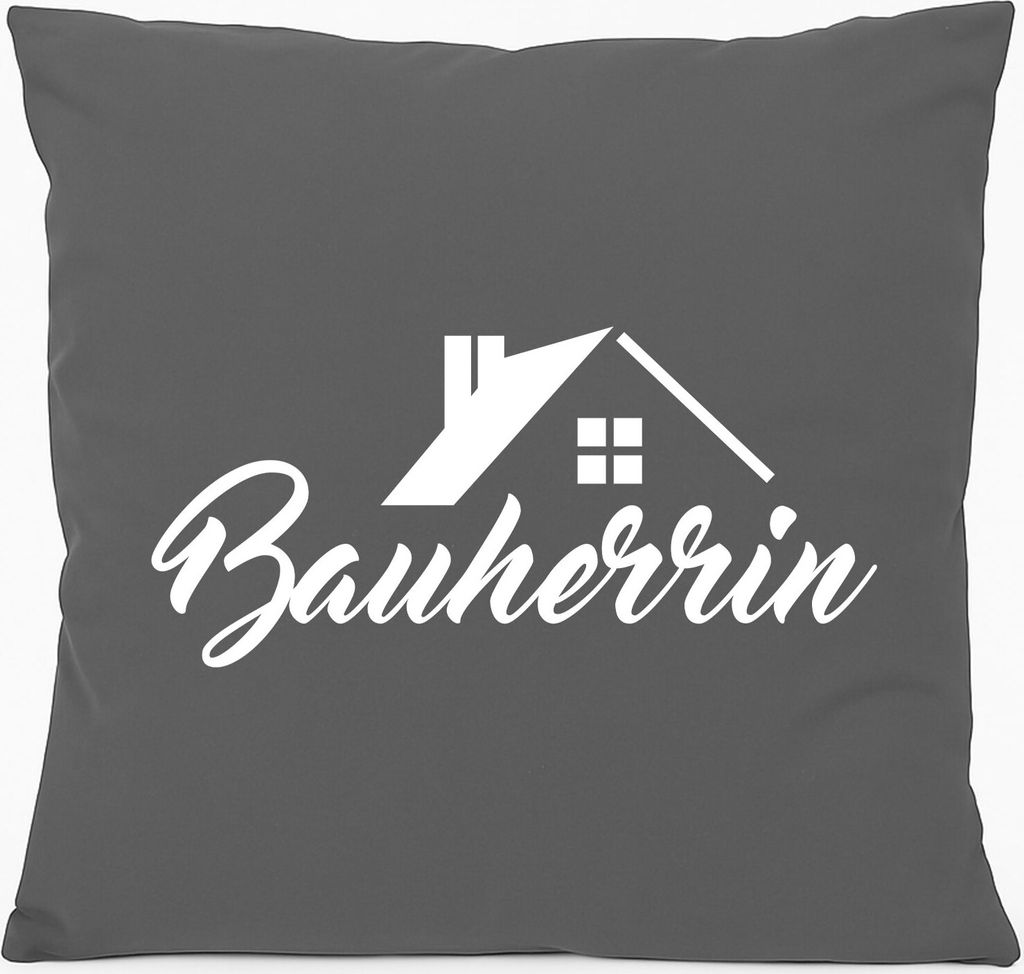 Huuraa Kissen Bauherrin 40x40cm mit Füllung Steel Grey Produktbild 