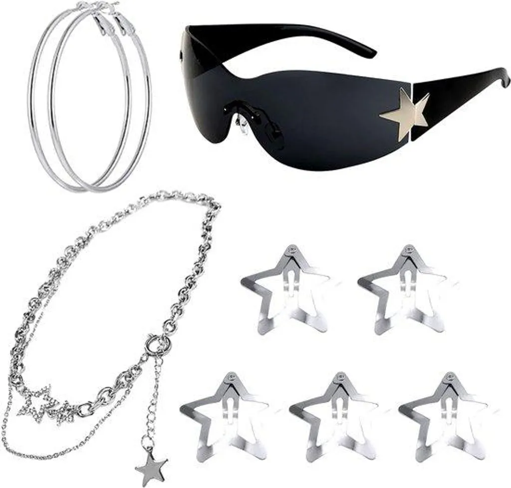 Barrette noire étoile style Y2K : accessoire cheveux en résine
