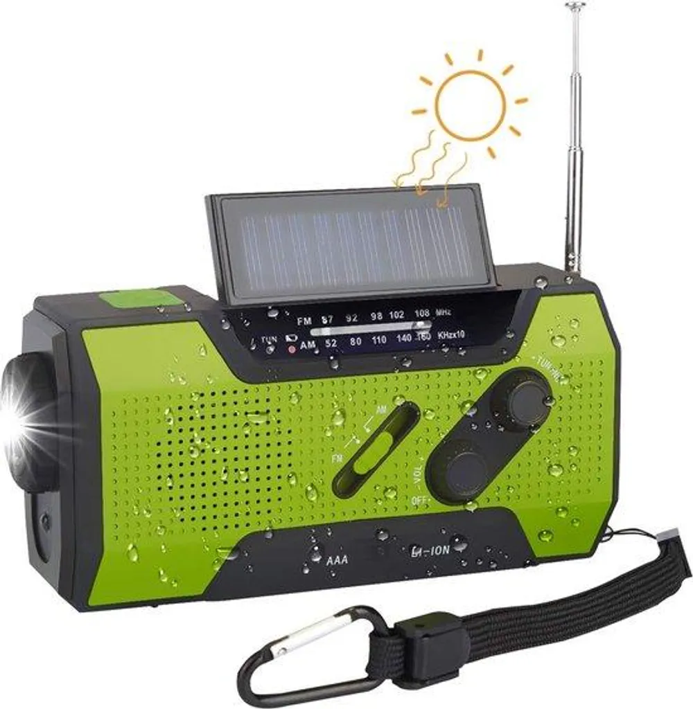 Radio de survie solaire et manivelle avec lampe LED et batterie SOS