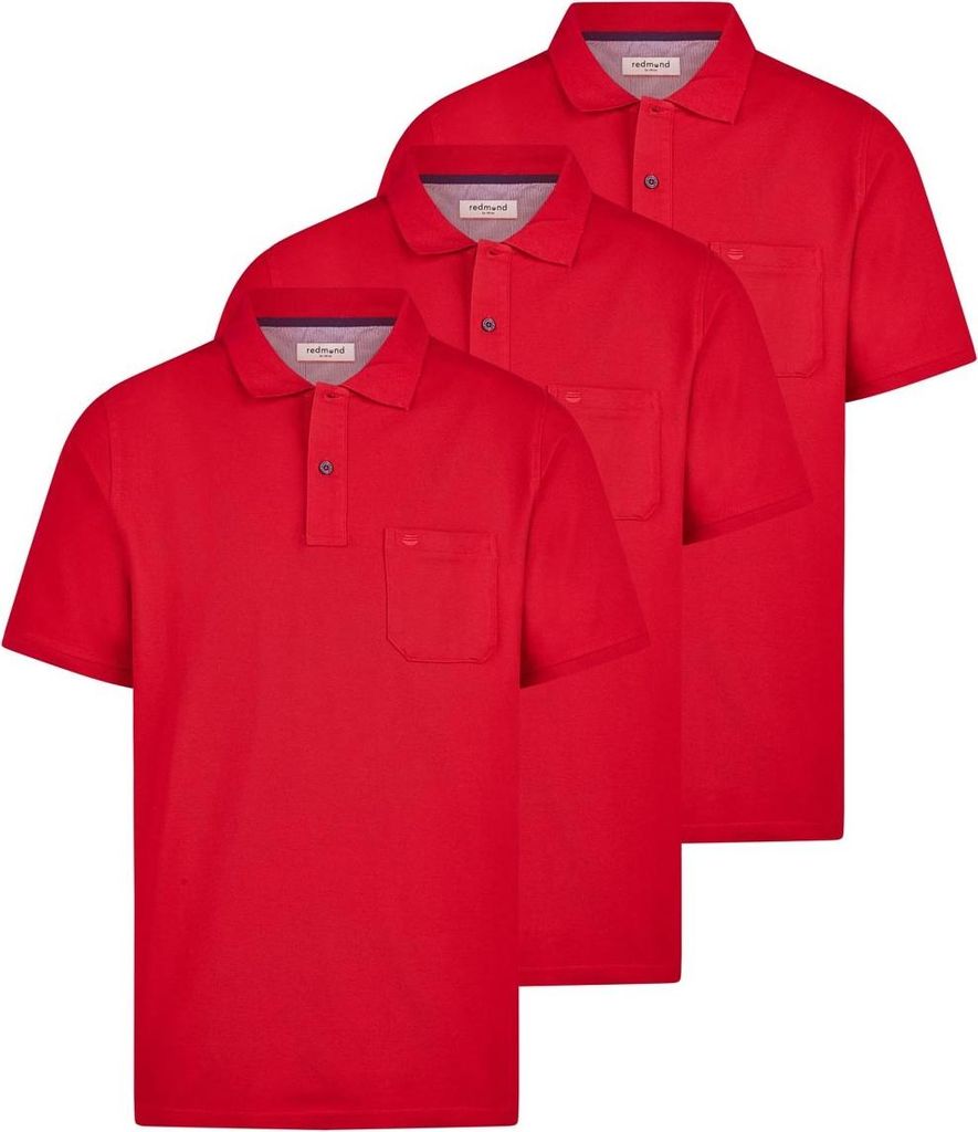 Redmond 3er Pack Basic Poloshirt Weiches Material mit hohem Komfort, Klassischer Polokragen zeitloser Stil, Vielseitig kombinierbar für jeden Tag