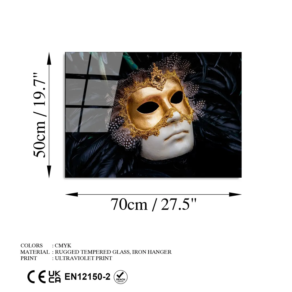 Wallity UV-392 Quadro Vetro Temperato 50x70 cm Multicolore Resistente - 9