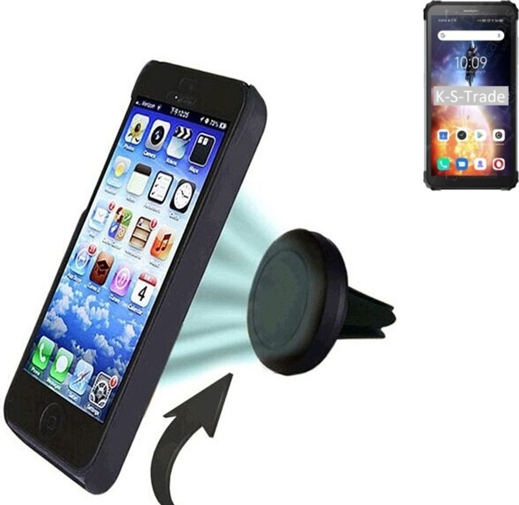 K-S-Trade Kompatibel mit Blackview BV6600E Auto Handy Halterung KFZ Halter Lüftungsgitterhalterung Air Vent mount Smartphone Halter