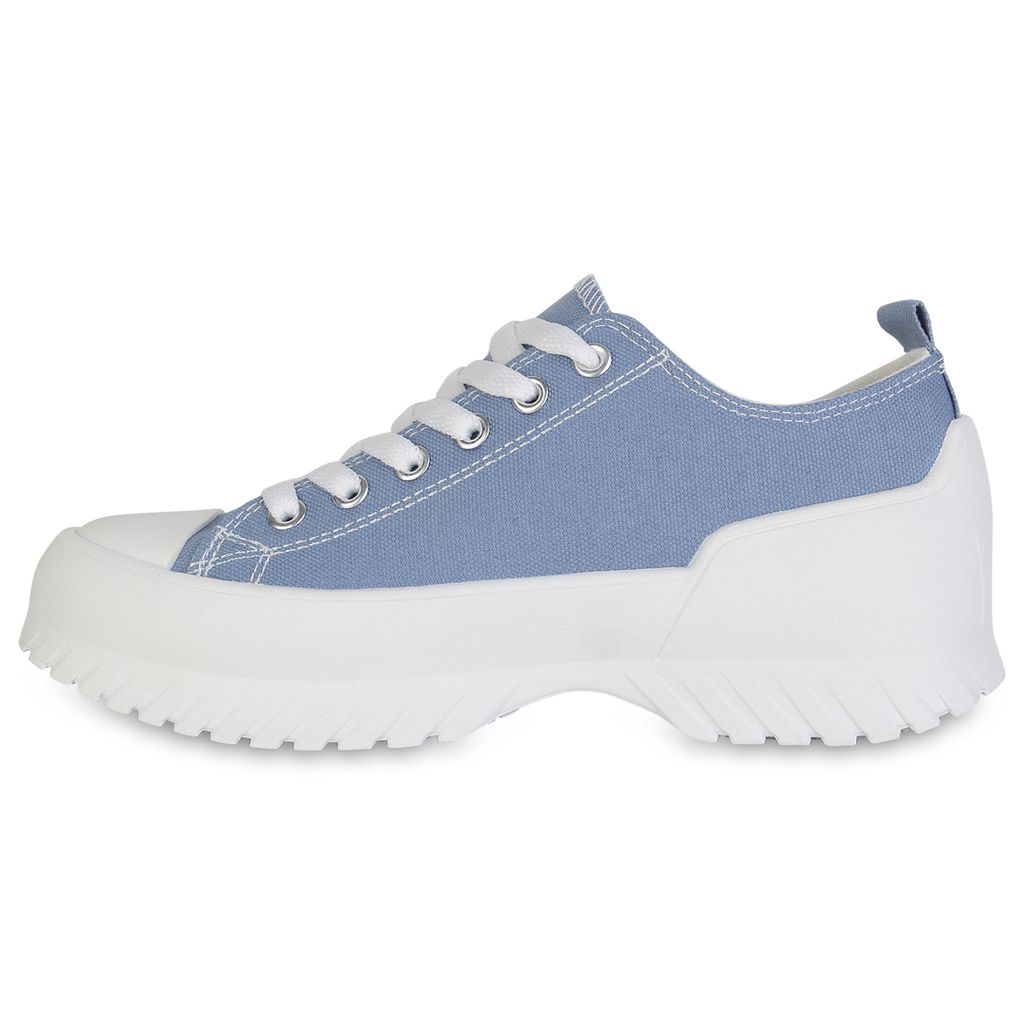 Damen Sneaker Low Aus Stoff – Grau Basic, Schnürer, Freizeitschuhe, Flache Sohle, Gr. 36-40 Verfügbar