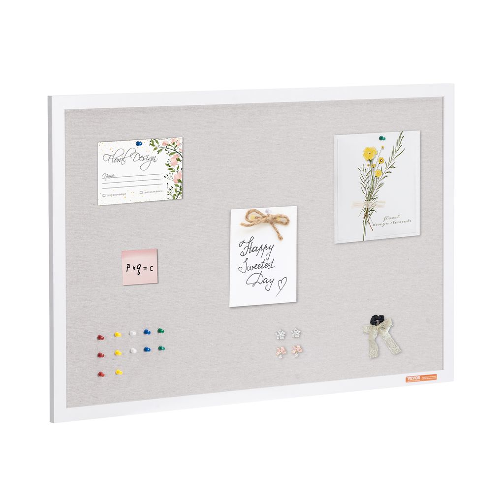 VEVOR 36"x24" weiße Korktafel mit Leinenoberfläche – Produktbild 
