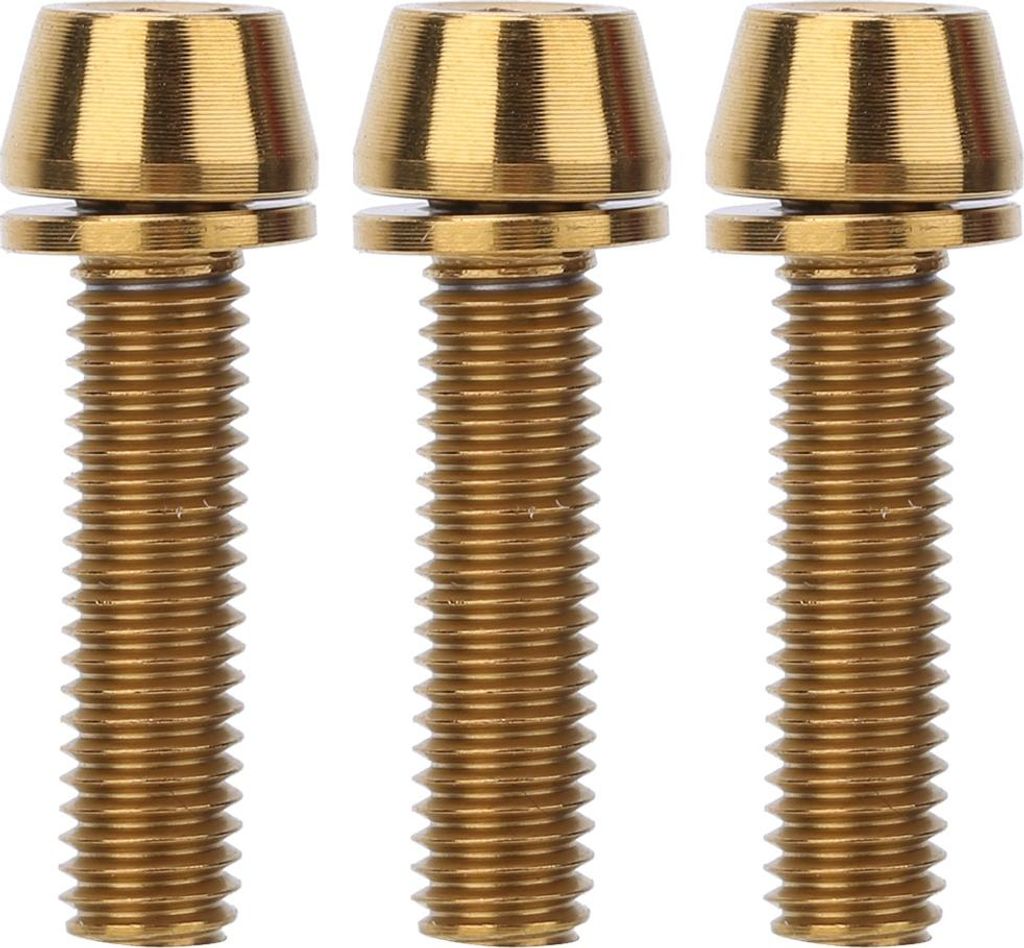 3pcs Titanlegierung langlebiger Bike -Lenker -Stammschrauben Fahrradscheibenbremsklemme Set Schraube Zubehör 5x20mm golden