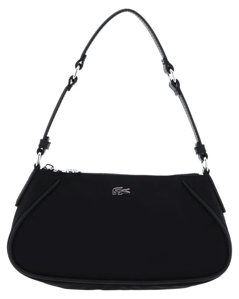Sac à épaule Lacoste anti-vol en cuir noir, grand volume organisé