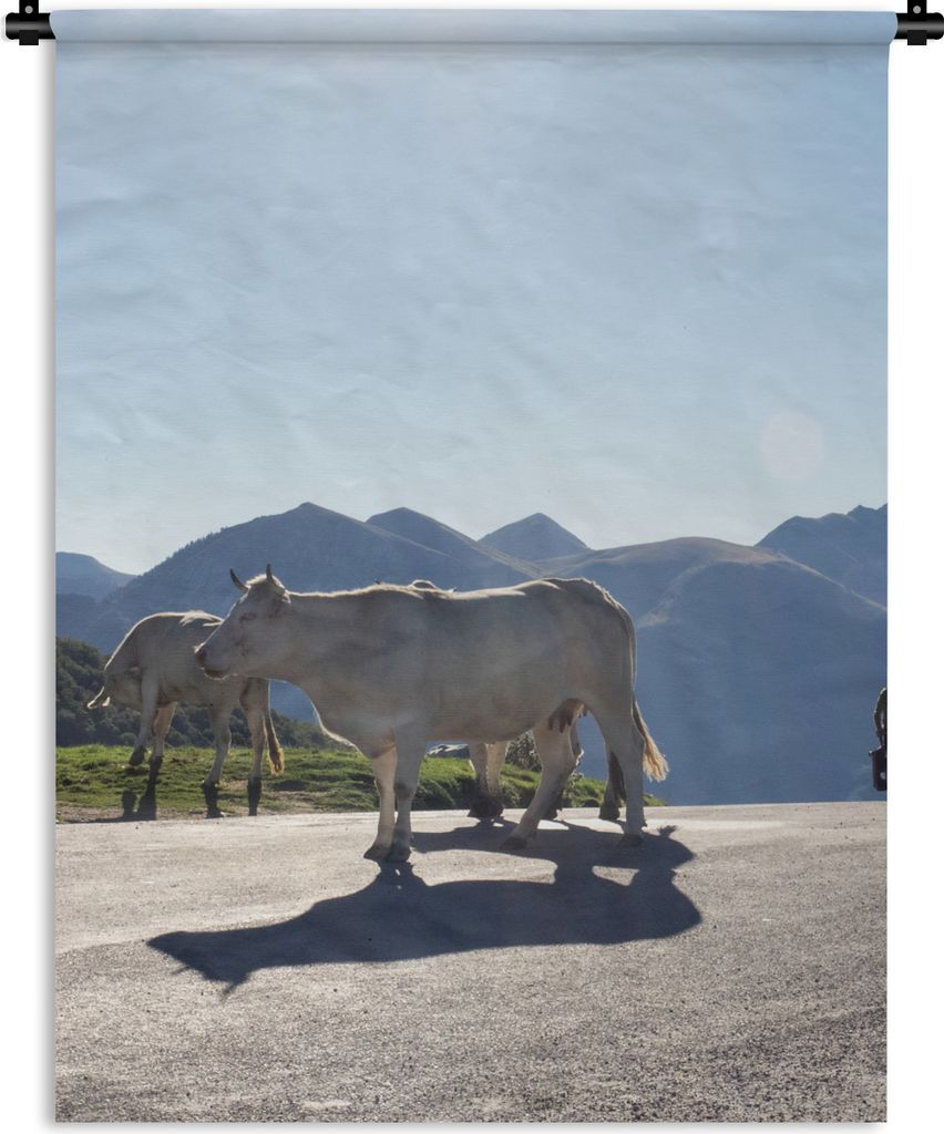 MuchoWow Wandteppich Wandbehang Schottische Highlander - Licht - Berge - Natur 150x200 cm Tapisserie Dekoration Wandtuch - Wandaufhängung - Mode...