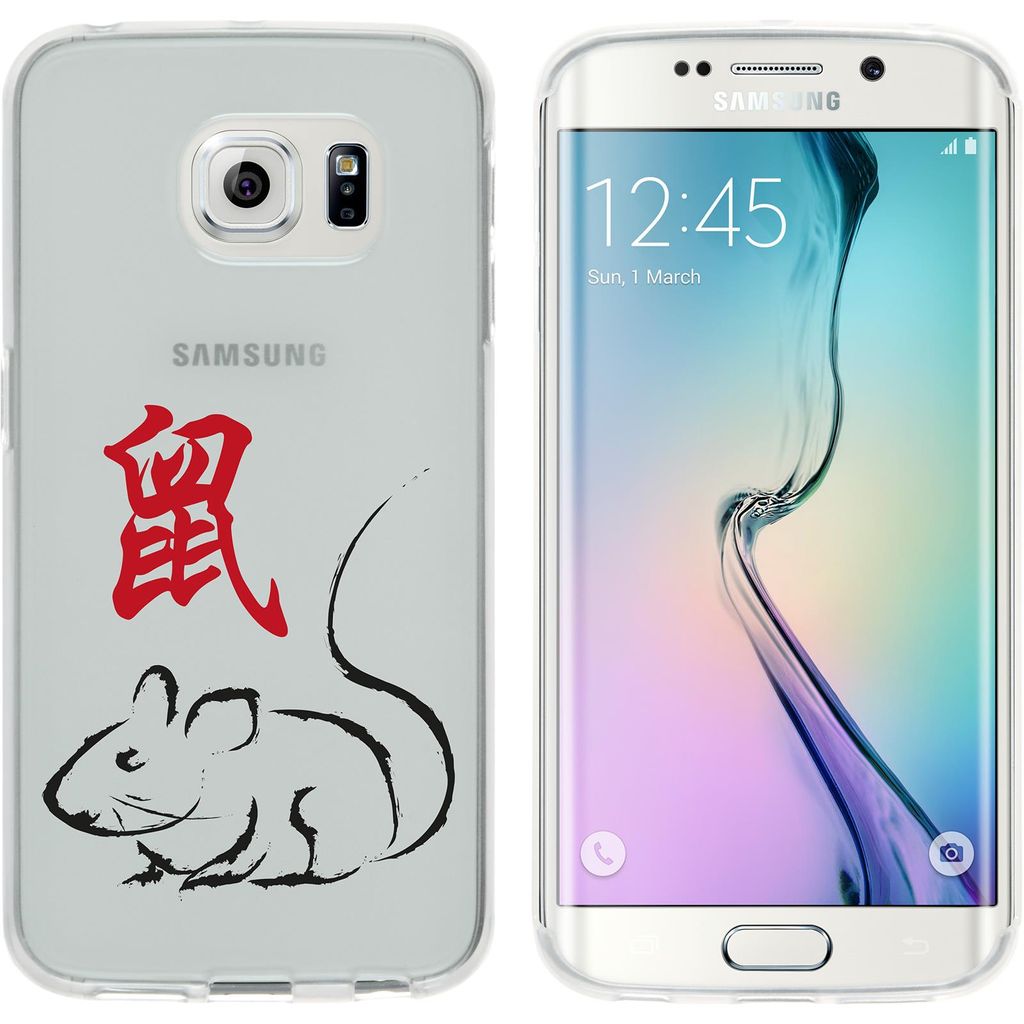 PhoneNatic Case kompatibel mit Samsung Galaxy S6 Edge Silikon-Hülle Tierkreis Chinesisch M1