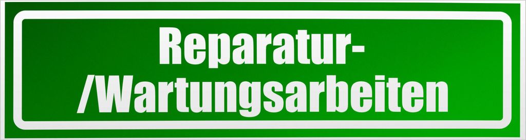 Kiwistar Reparatur - /Wartungsarbeiten invertiert Magnetschild Schild magnetisch - 30cm Grün - reflektierend - Magnetfolie für Auto PKW Kfz