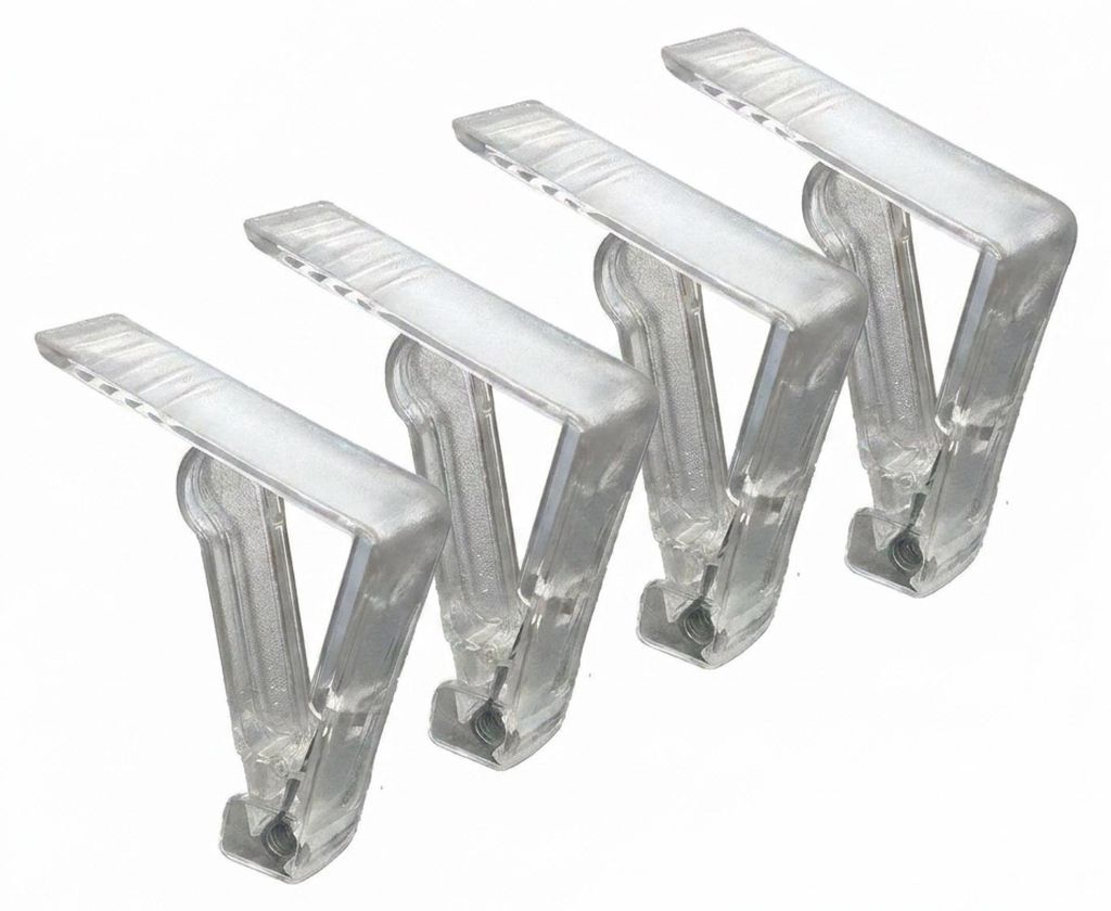 4er Set Tischtuchklammern transparent - Robuste Produktbild 