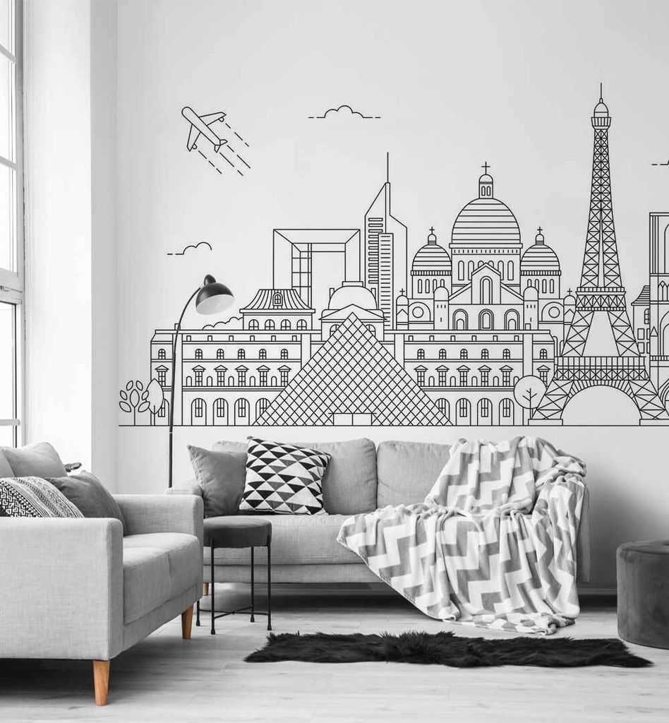 Fototapete Panorama Paris, Material:Superior Vlies 350g/qm, Größe Tapete:520 x 300cm