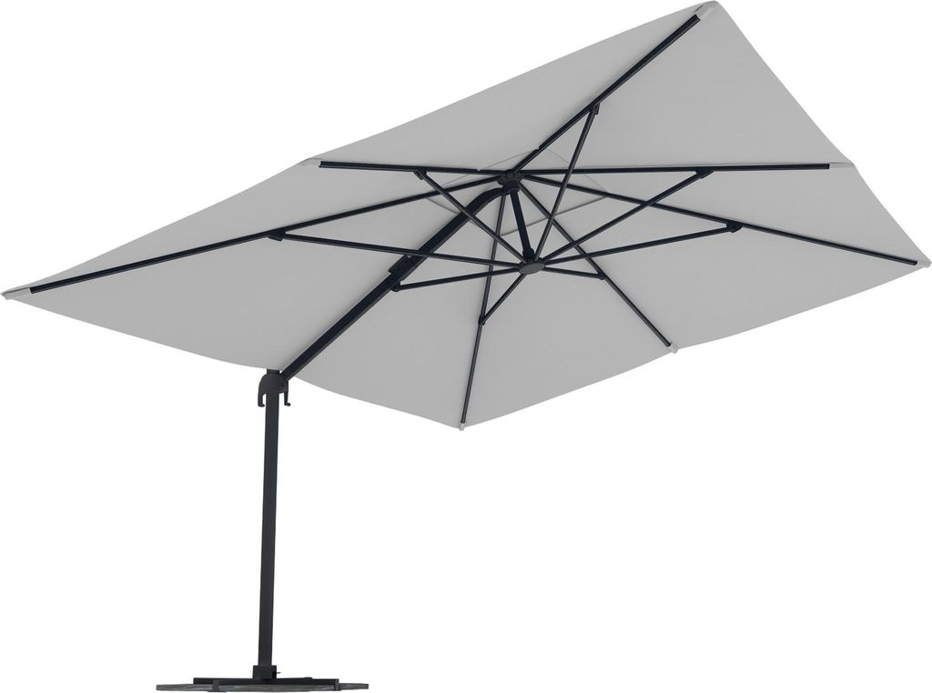 Ampelschirm 4x3m rechteckig Sonnenschirm Terrasse drehbar Produktbild 