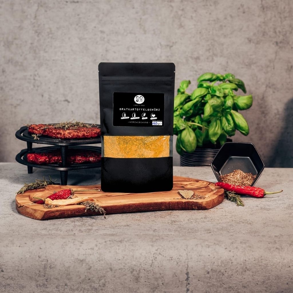 Fred & Fred Gewürzmischung - Bratkartoffelgewürz 120g - Exklusives Kartoffelgewürz - Bratkartoffel Gewürz für alle Kartoffelgerichte