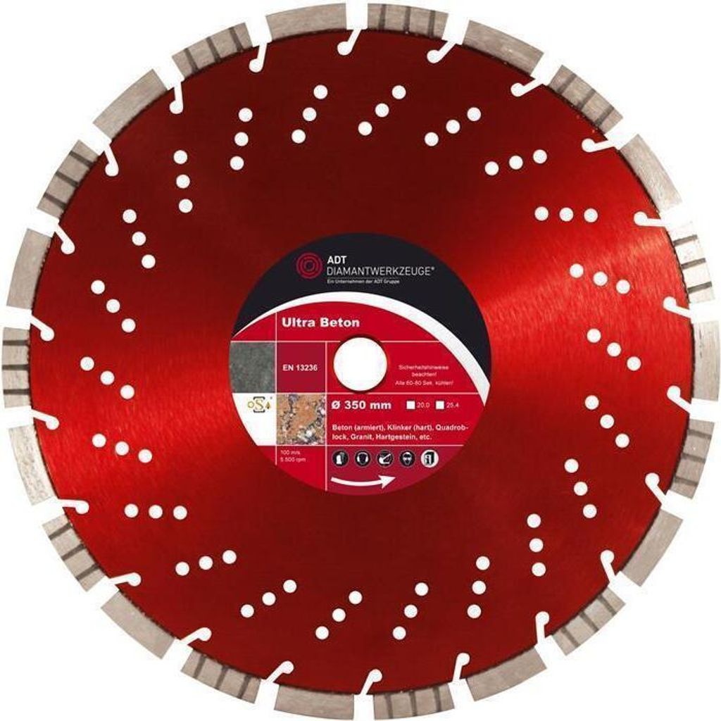 Diamanttrennscheibe Ultra Beton Ø 450 mm / Segmenthöhe 13 mm / Bohrung 25,4 mm