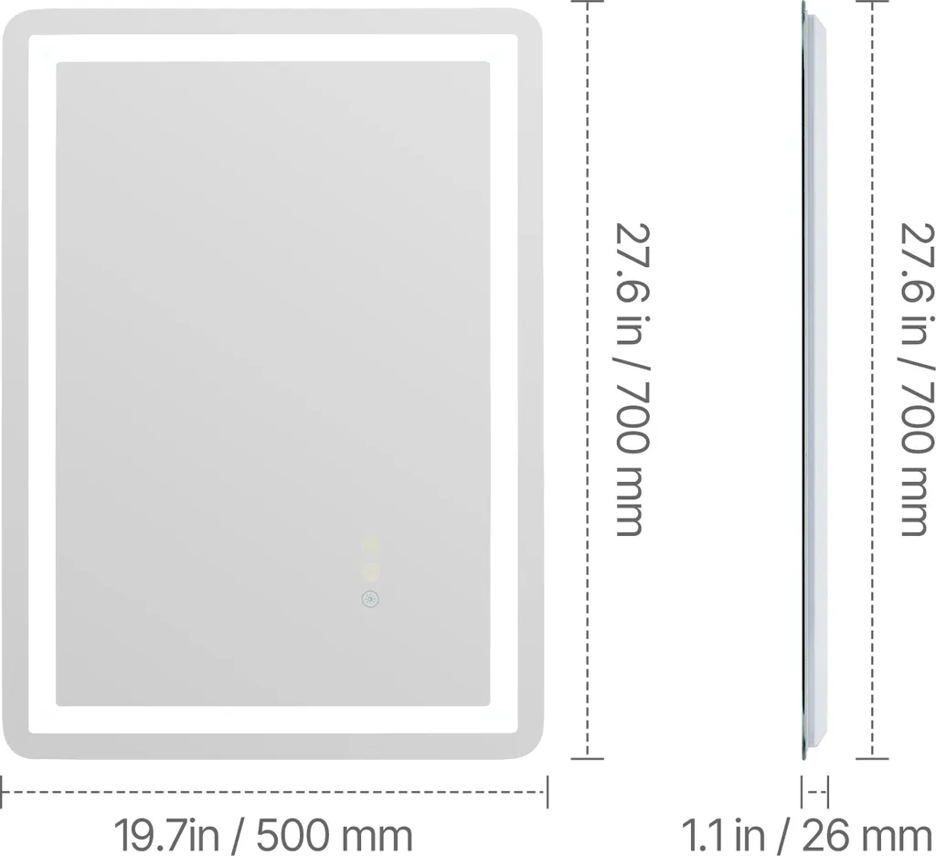 VEVOR Specchio LED Bagno 50x70 cm Dimmerabile | Top Qualità Prezzo - 8