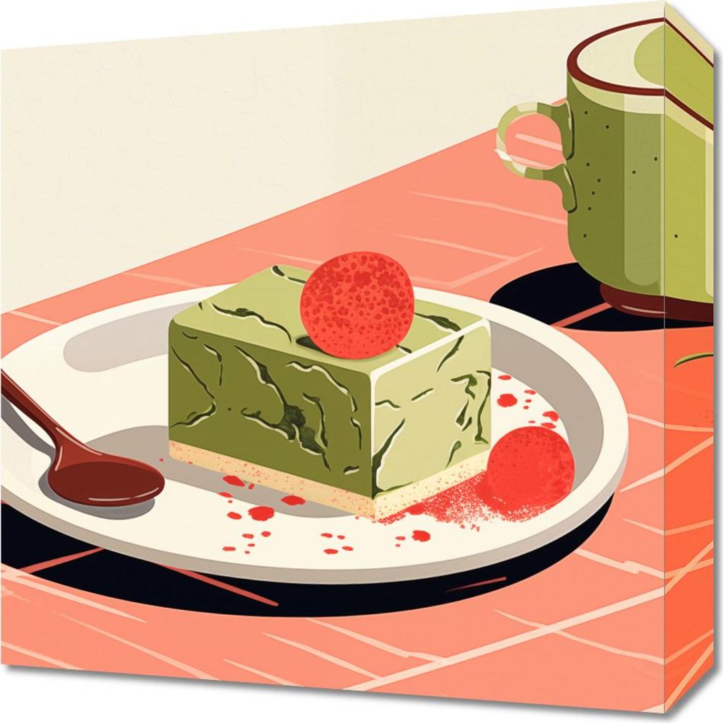 Bild 40x40cm Matcha Dessert