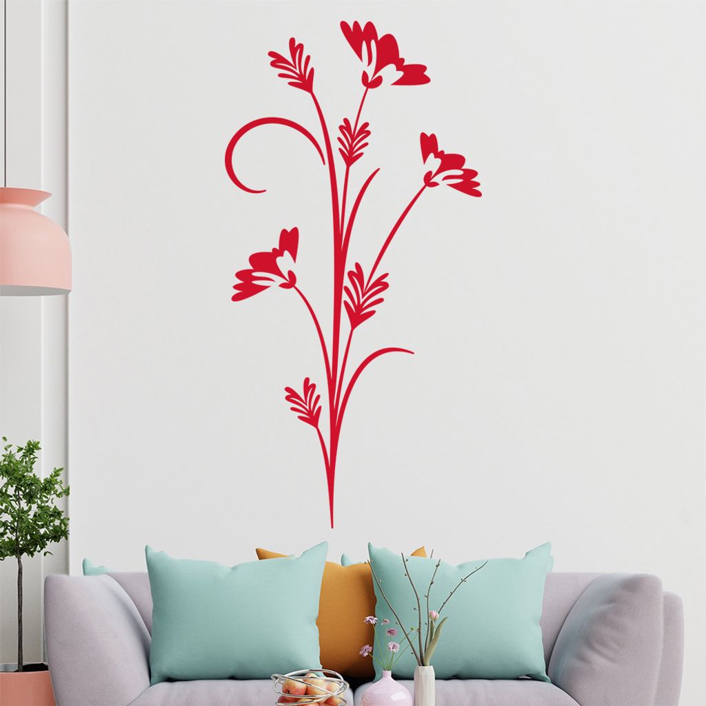Wiesenblume Wandtattoo in 6 Größen - Wandaufkleber Wall Sticker - Dekoration, Küche, Wohnzimmer, Schlafzimmer, Badezimmer