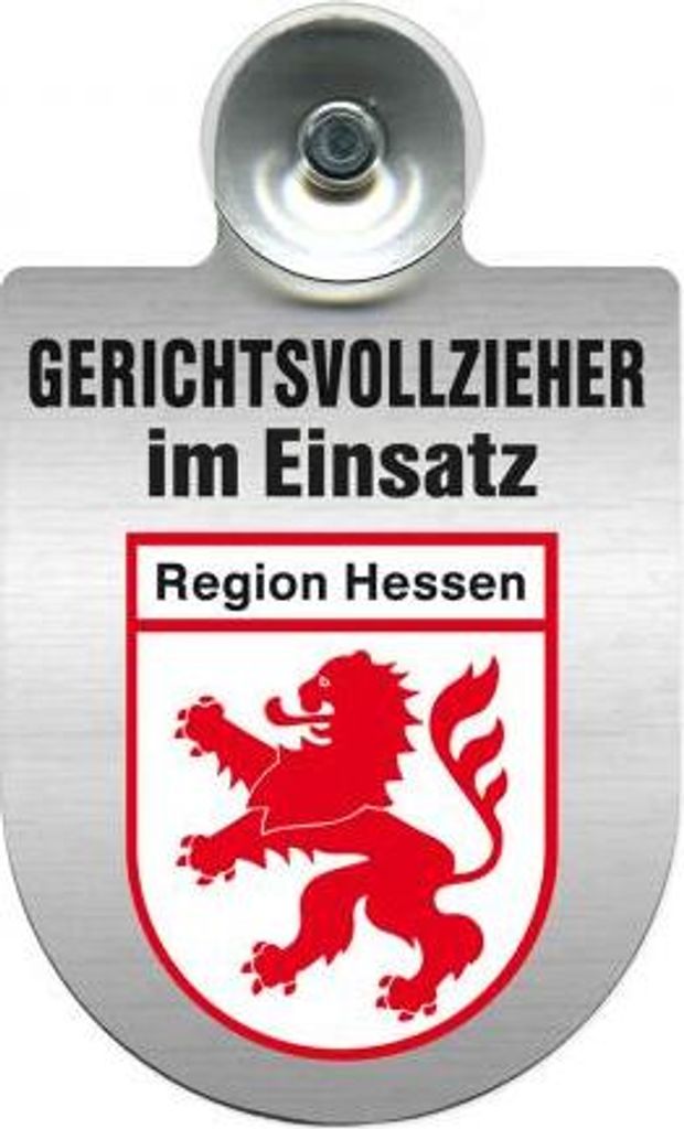 Einsatzschild Windschutzscheibe incl. Saugnapf - Gerichtsvollzieher im Einsatz - 309744 - incl. Regionen nach Wahl Color - Region Hessen