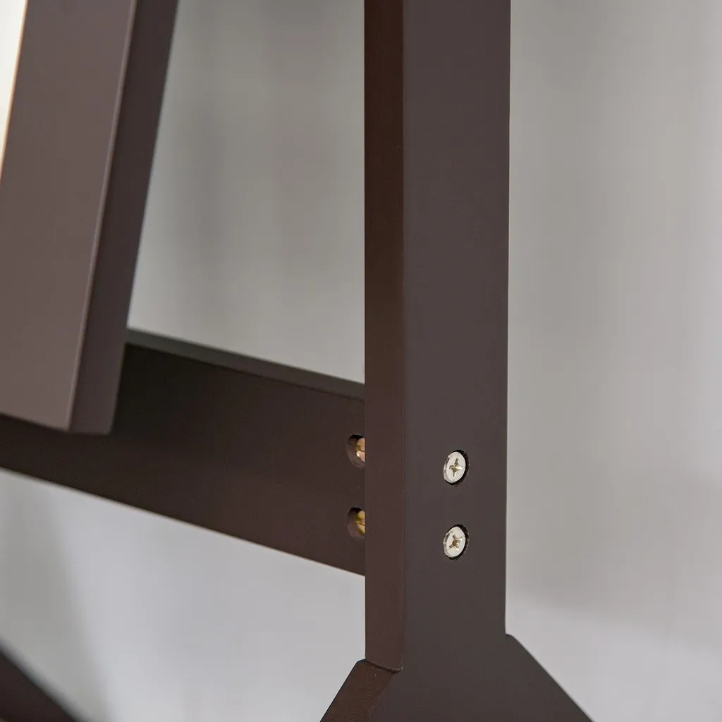 Miroir sur pied stable en MDF café, fini les perçages muraux difficiles - 9