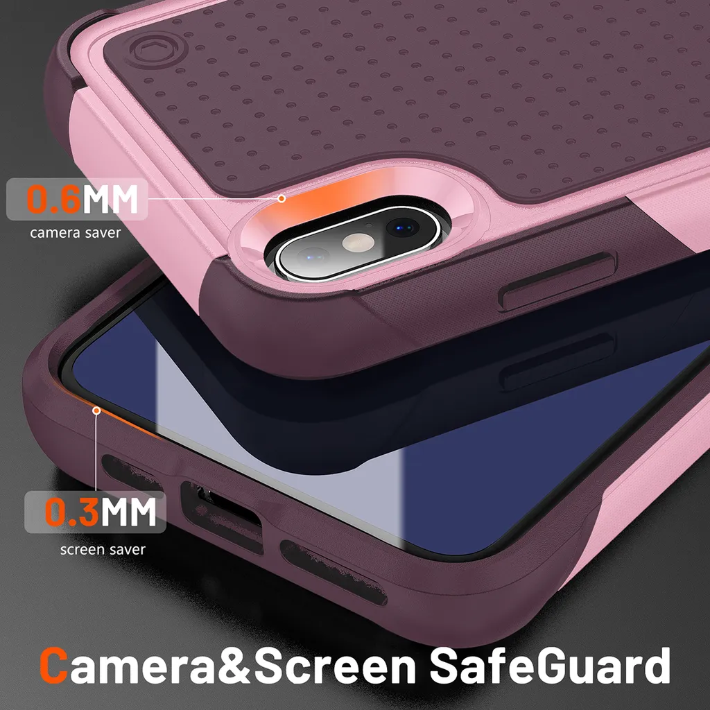 Custodia Protettiva iPhone XS Max Grado Militare 2in1 Rosa - 4