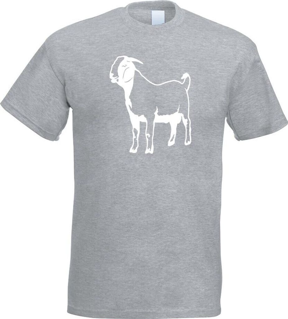 Kiwistar - T-Shirt - Graumeliert - Hausziege Motiv 3 - Ziegen Herren Funshirt Bedruckt Design Sprüche Spruch Motive - mit Motiv Bedruckt - Funshir...