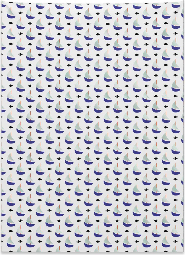 Abakuhaus Segelboot Wandteppich, Minimalistisches Bootsdesign aus Weiches Mikrofaser Stoff Kein Verblassen Klare Farben Waschbar, 110 x 150 cm, Vio...