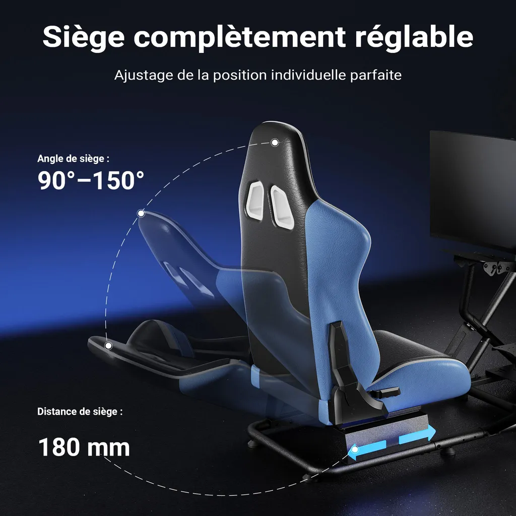 Siège cockpit de jeu immersif avec châssis de simulation en acier - 4