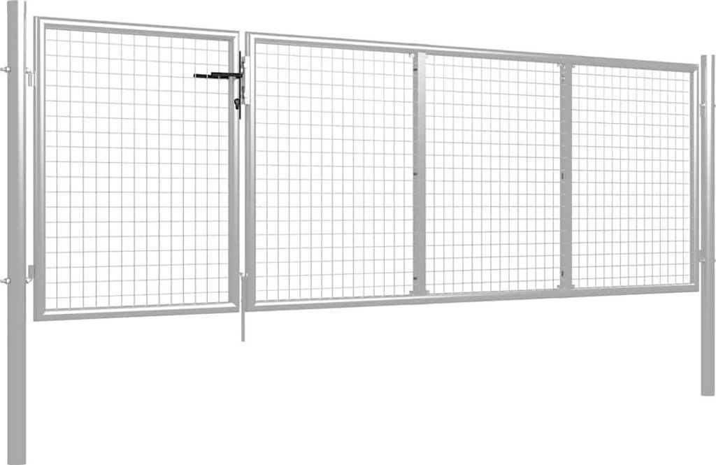 vidaXL Gartentor Stahl 350 x 100 cm Silbern