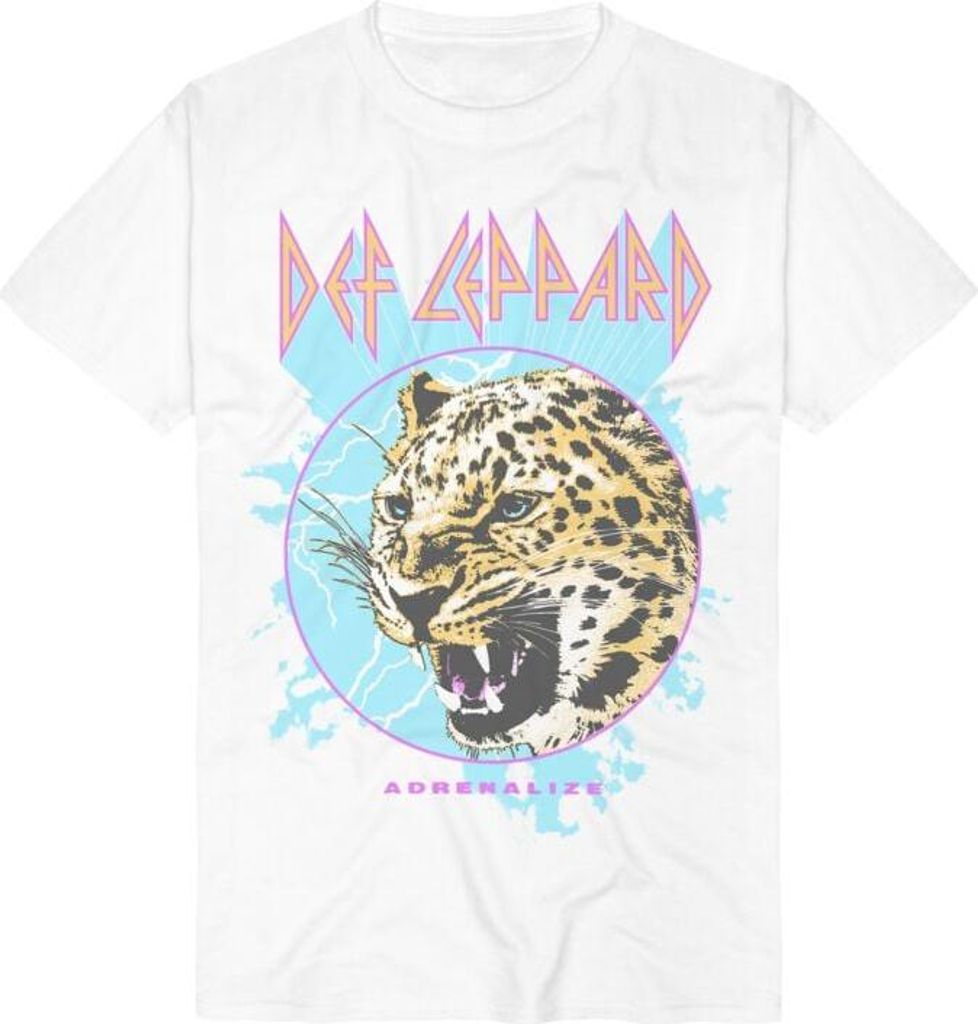 Def Leppard T-Shirt Herren Adrenalize Leopard weiß L