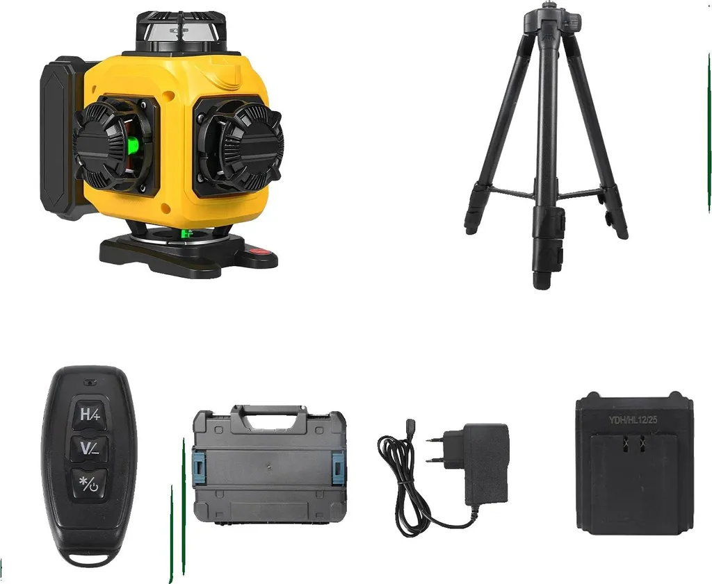 Niveau laser 360 anti-erreur de mesure haute résolution jaune