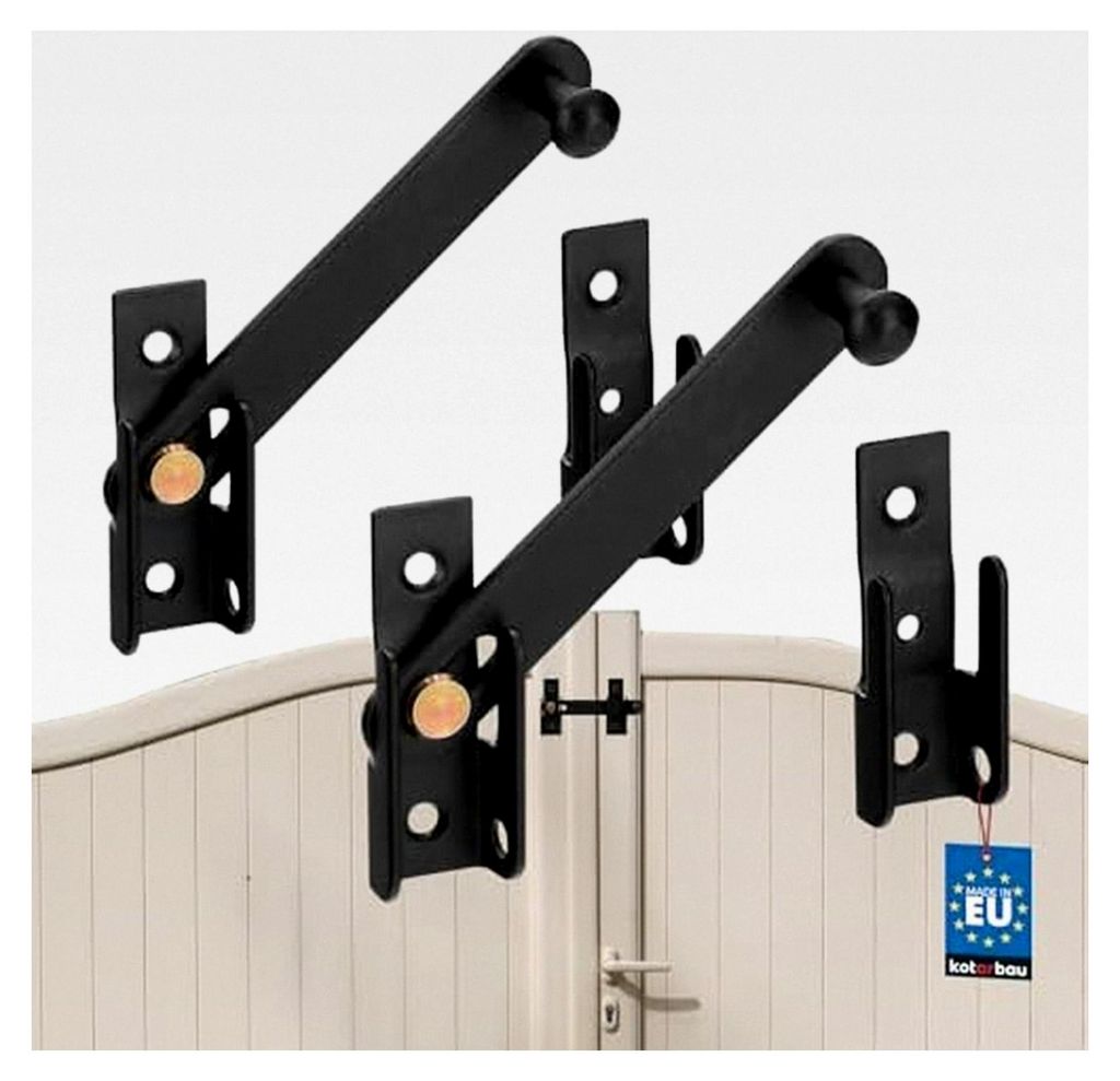 2er Set Schlagladenüberwurf Fensterladen Doppeltorüberwurf Schlagladen Fensterladenriegel Überwurfriegel Schwarz Pulverbeschichtet 120 mm