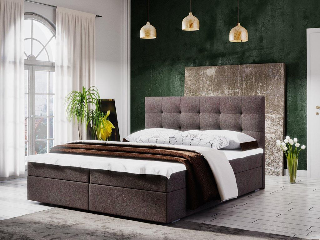 Modernes Bett 140x200 STIG II mit Stauraum – braun