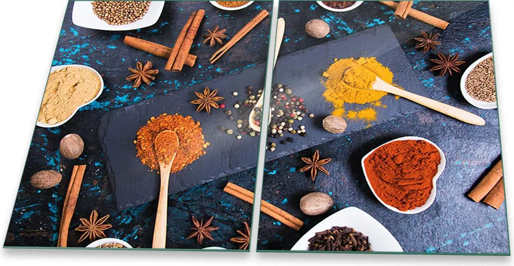 Copri Piano Cottura in Vetro 40x52 cm Set 2pz - Gusto Spezie Marrone