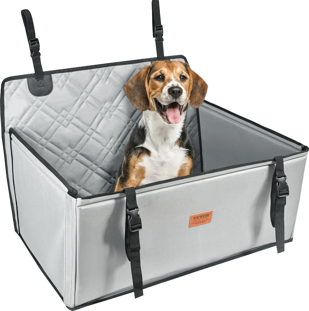 VEVOR Seggiolino Auto Cani 22kg Impermeabile Grigio | Sicurezza Top