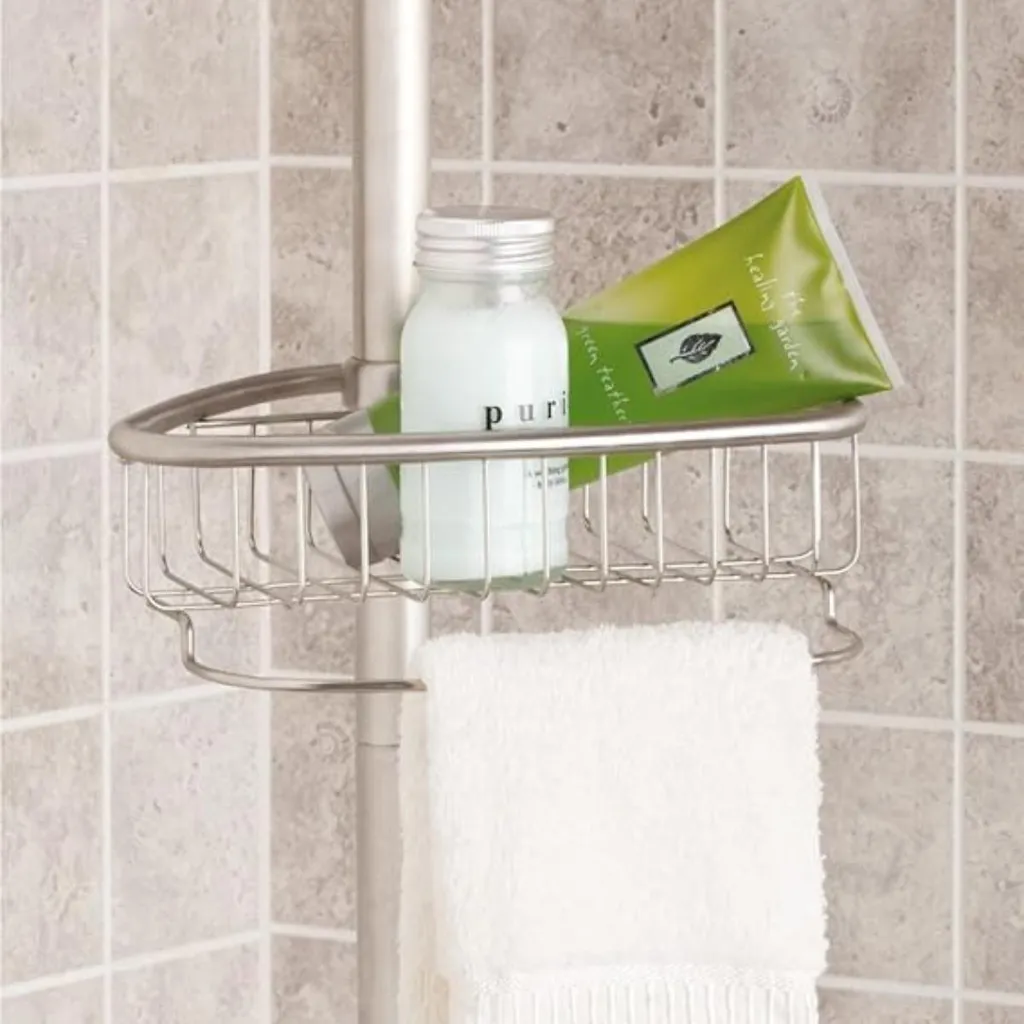 Etagère de douche d'angle NILO 60 cm - Structure chromée anti-rouille