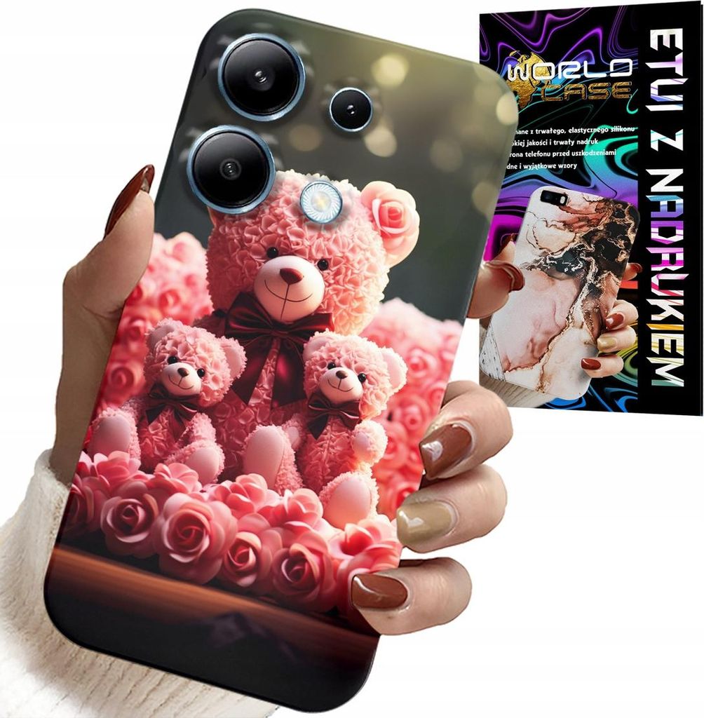 Gehäuse Für Xiaomi Note 13 Pro 5G - Rose Teddybär Familie Geschenk + Folie