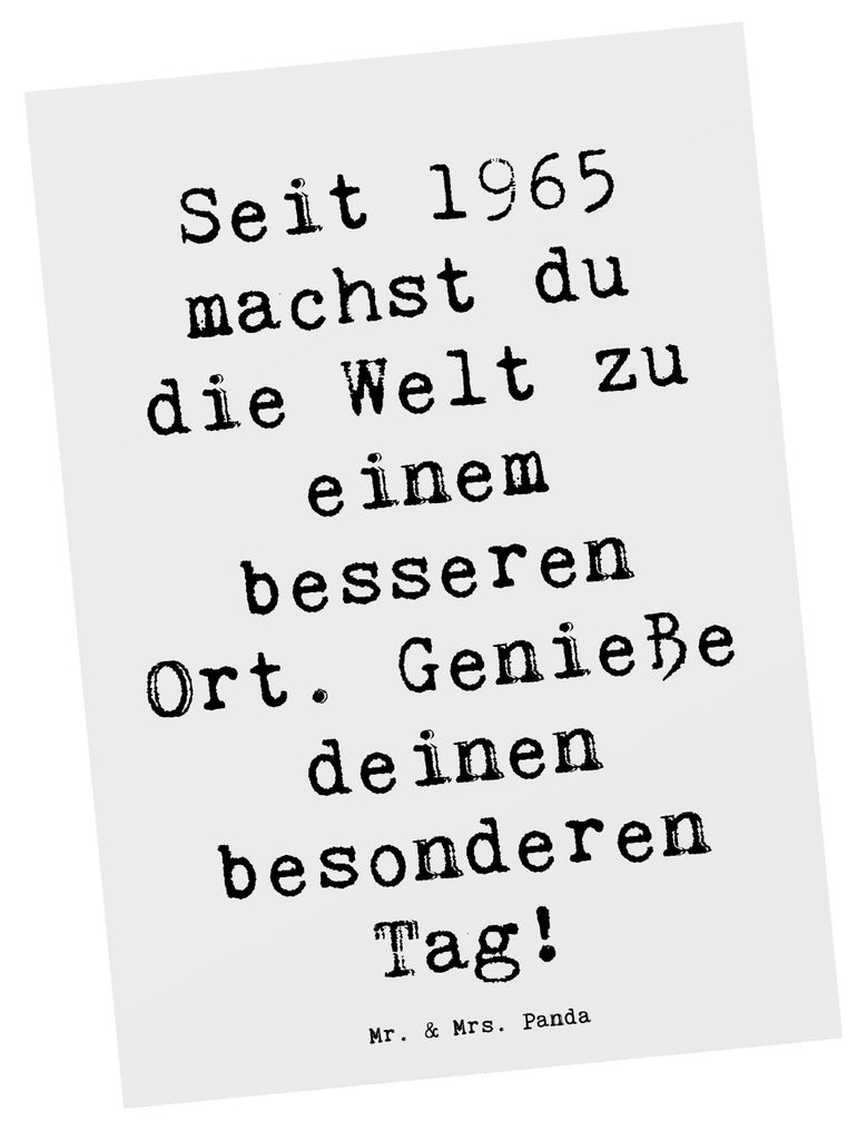 Mr. & Mrs. Panda bildkarte Spruch 1965 Geburtstag Freude - Weiß - Geschenk, 60er Jahre, Alter, Ansichtskarte, Seit, positive Ausstrahlung, Postkar...