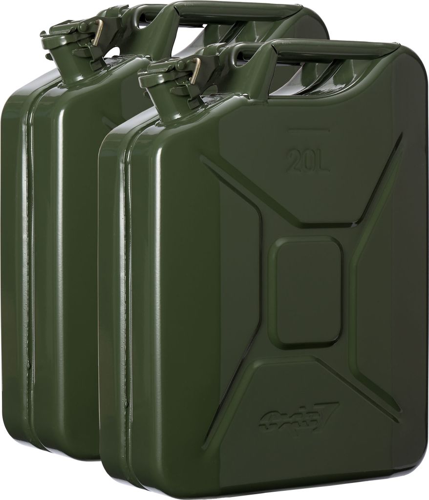 Oxid7 2x Benzinkanister aus Metall 20 Liter inkl. Ausgießer Produktbild 