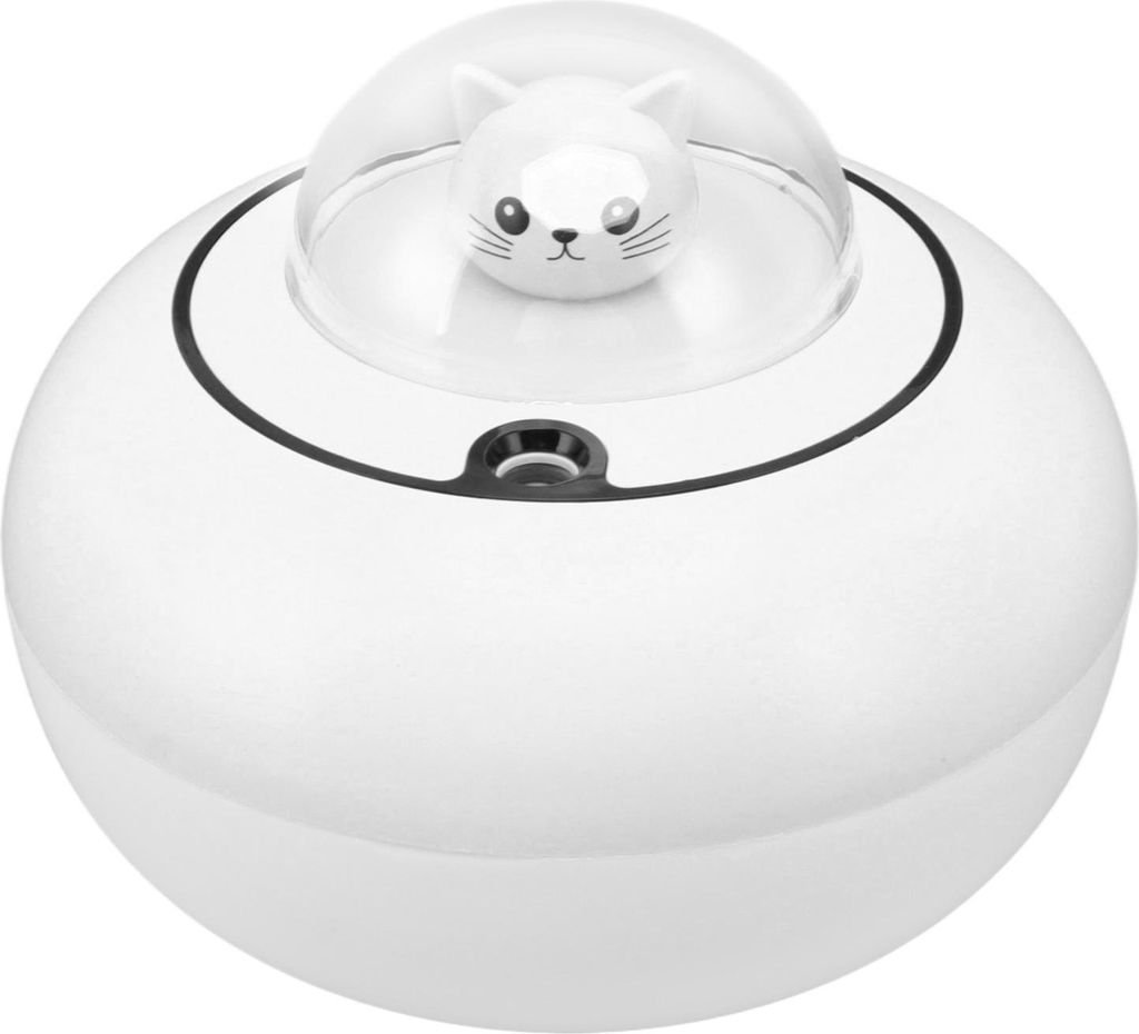Mini-Luftbefeuchter niedliche Katze Skulptur tragbare leise Desktop-Luftbefeuchter für Home Office USB-Stecker in weiß