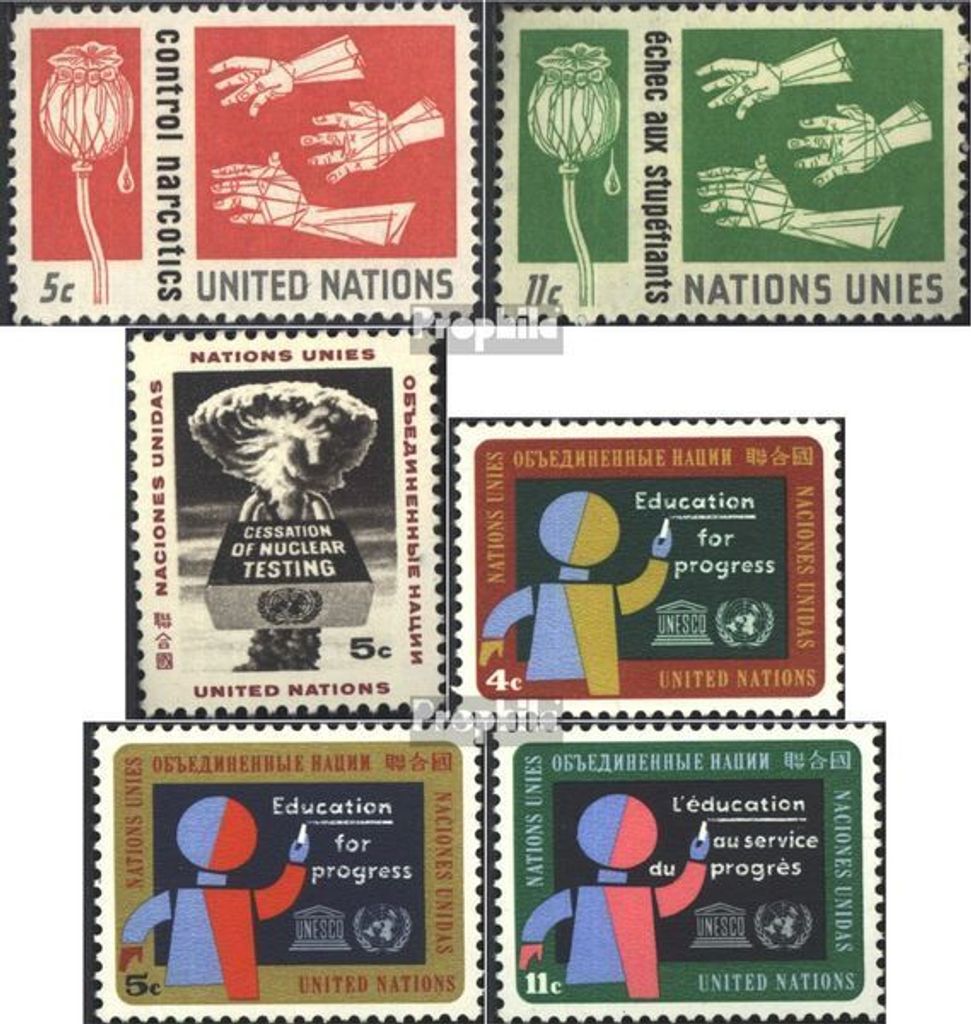 Briefmarken UNO - New York 1964 Mi 142-143,144,145-147 Produktbild 
