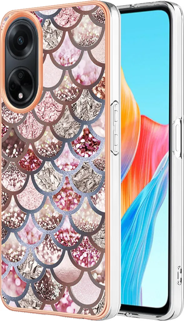 Custodia per Oppo A98, custodia in silicone TPU antiurto a fantasia Caffè