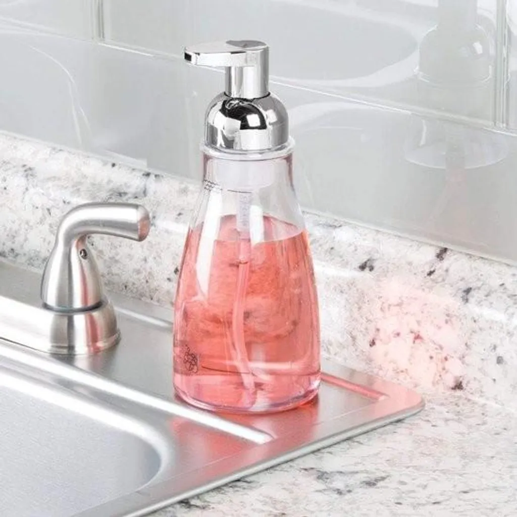 Flacon pompe à mousse pour savon liquide rechargeable 19 cm transparent
