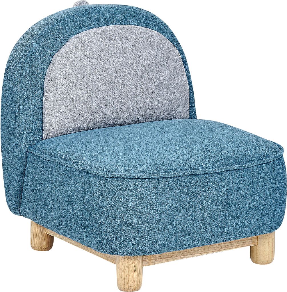 BELIANI Kindersessel Blau u. Grau Stoffbezug Tierform Dinosaurier Holzbeine Ohne Armlehnen Modern Spielzimmer Jugendzimmer Ausstattung Kinderstuhl
