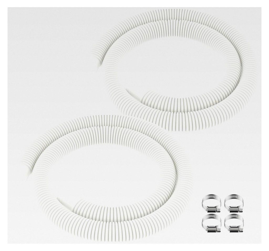 Schwimmbadschlauch Ø 32mm - Zubehör für Intex oberirdische Pools, Ersatzschlauch für Poolpumpe und Poolfilter, 59" x 1.25" mit 4 Klammern - 2 S...