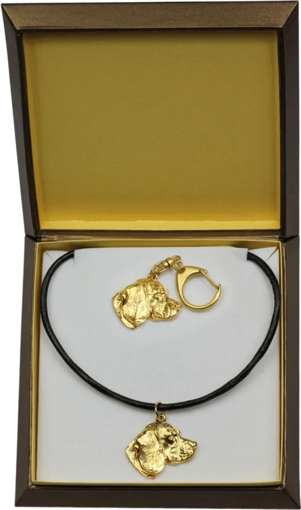 Beagle del Cuore: Set Art-Dog Portachiavi e Collana Dorata