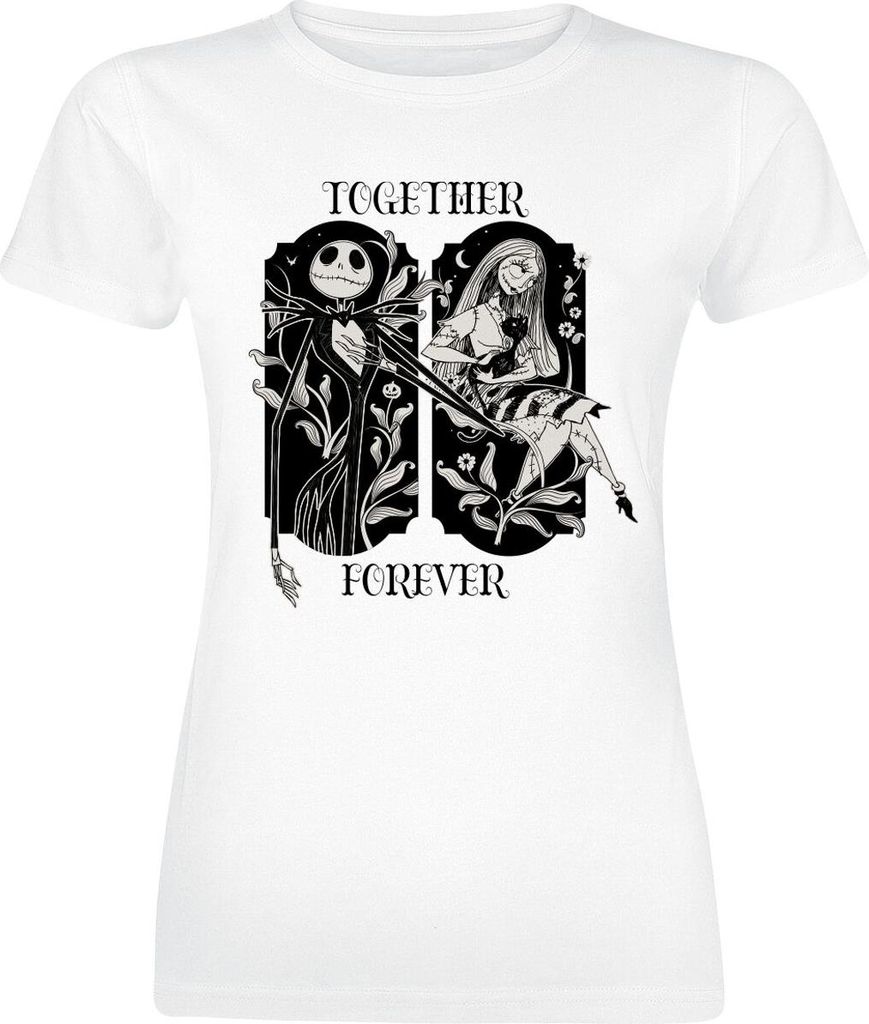The Nightmare Before Christmas T-Shirt Damen Disney - Together Forever weiß XL