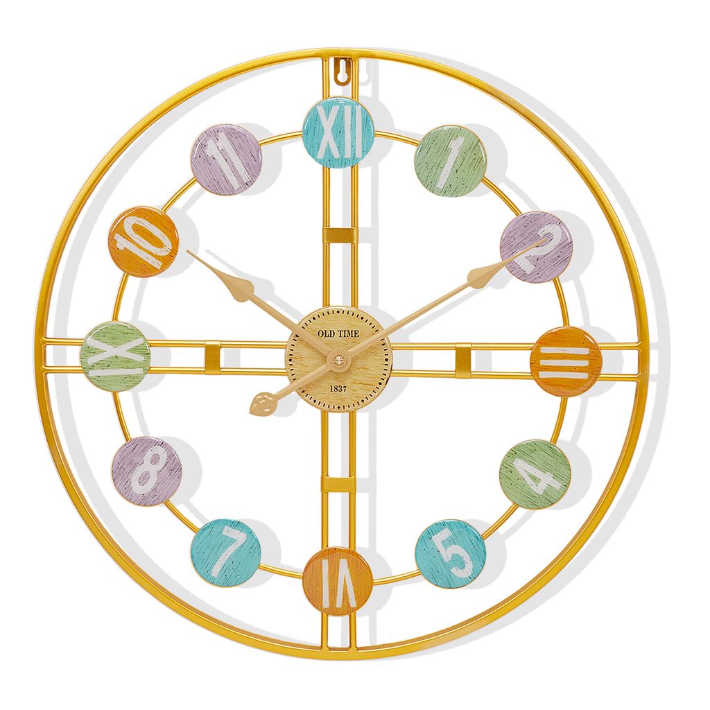 Yorbay Wanduhr Groß Wanduhren Wohnzimmer Kreativem Ziffernblatt mit Römischen & Arabischen Ziffern für Wohnzimmer & Büro(60cm)